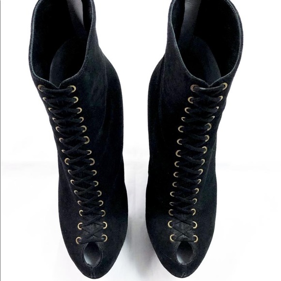 Sergio Rossi suede lace up platform booties - Picture 4 of 6